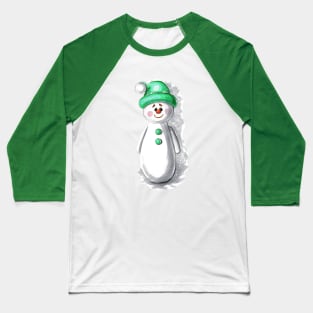 Christmas Snowman Baseball T-Shirt